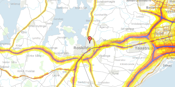 Trafikstøjkort på Klostervej 9, 4000 Roskilde