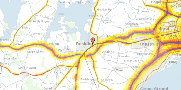 Trafikstøjkort på Knud Den Stores Vej 6, 4000 Roskilde