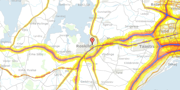 Trafikstøjkort på Knud Den Stores Vej 30B, st. tv, 4000 Roskilde