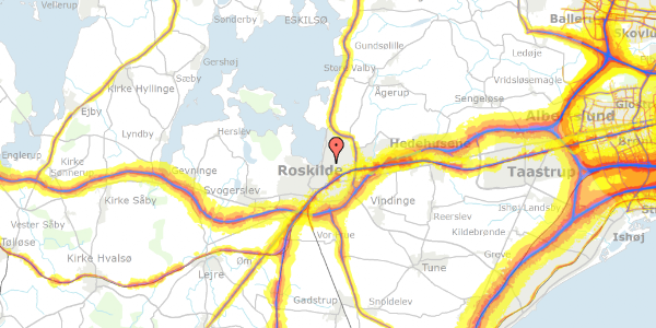 Trafikstøjkort på Knud Den Stores Vej 45A, st. th, 4000 Roskilde