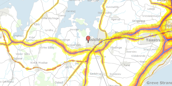 Trafikstøjkort på Kornvej 5, 4000 Roskilde