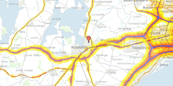 Trafikstøjkort på Krogsbøllevej 20, 4000 Roskilde