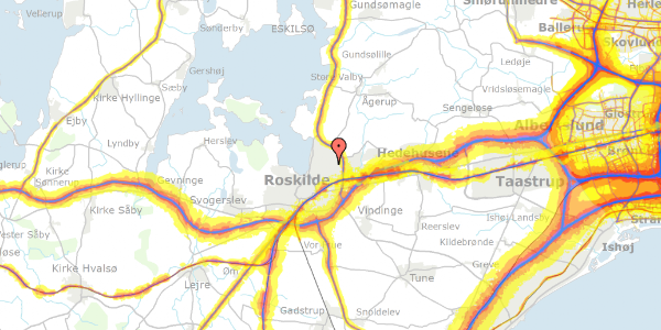 Trafikstøjkort på Langagervej 20, 4000 Roskilde