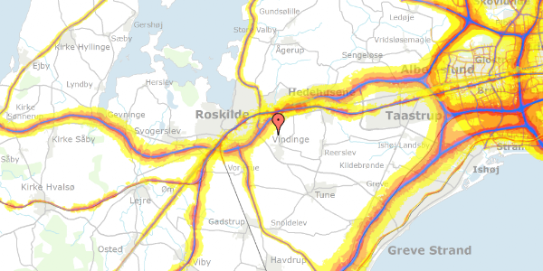 Trafikstøjkort på Lillevangsvej 49, 4000 Roskilde