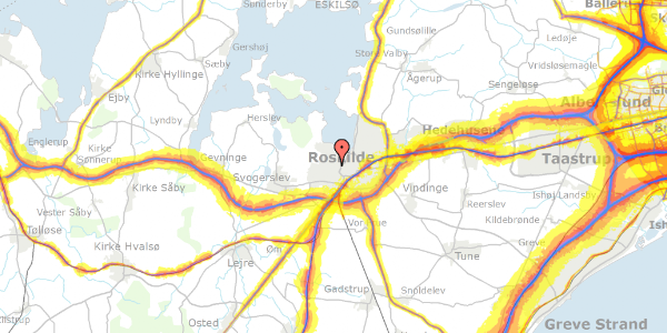 Trafikstøjkort på Lindevej 51, 4000 Roskilde