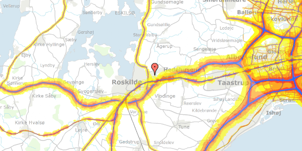 Trafikstøjkort på Linkøpingvej 215, 4000 Roskilde