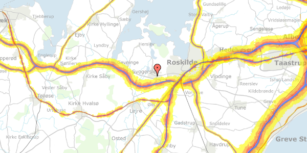 Trafikstøjkort på Lynghøjen 53, 4000 Roskilde