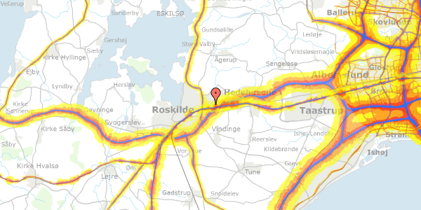 Trafikstøjkort på Lysalleen 140, 4000 Roskilde