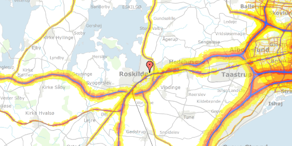 Trafikstøjkort på Lærkevej 14, 4000 Roskilde