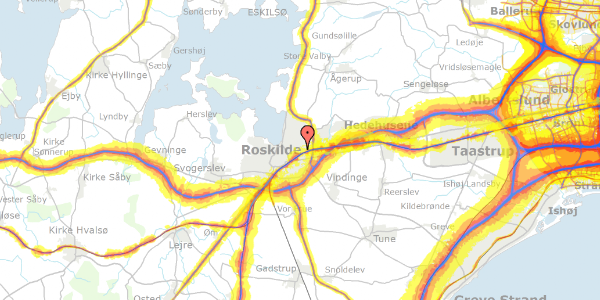 Trafikstøjkort på Løvsangervej 13, 4000 Roskilde