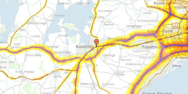 Trafikstøjkort på Løvsangervej 74, 4000 Roskilde