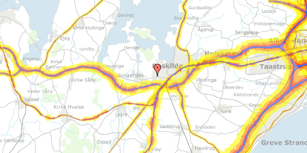 Trafikstøjkort på Margrethekær 4, st. 2, 4000 Roskilde