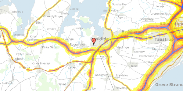 Trafikstøjkort på Margrethekær 8, st. 55, 4000 Roskilde