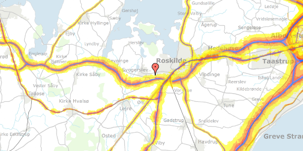 Trafikstøjkort på Marievej 20, 4000 Roskilde