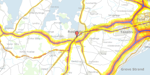 Trafikstøjkort på Møllehusene 16, st. 16, 4000 Roskilde