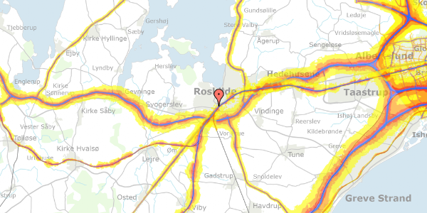 Trafikstøjkort på Møllehusvej 12, st. 3, 4000 Roskilde