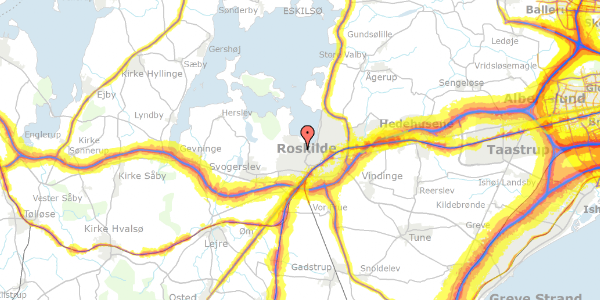 Trafikstøjkort på Møllehusvej 118, st. , 4000 Roskilde