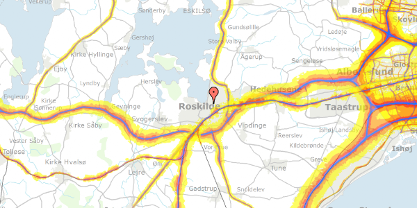 Trafikstøjkort på Odinsvej 13, 4000 Roskilde