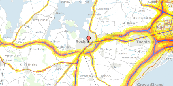 Trafikstøjkort på Provstevænget 9, 4000 Roskilde