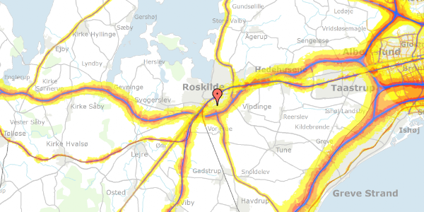 Trafikstøjkort på Ringparken 40, 3. tv, 4000 Roskilde