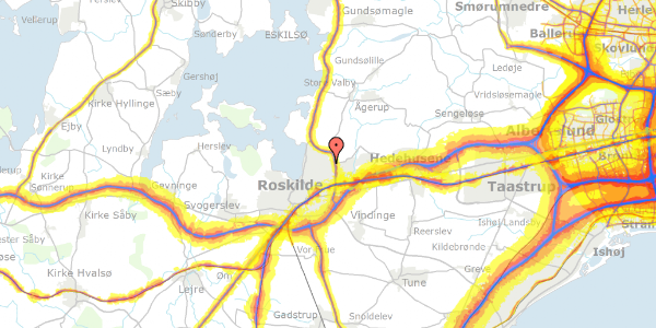 Trafikstøjkort på Rørholm 12, 4000 Roskilde