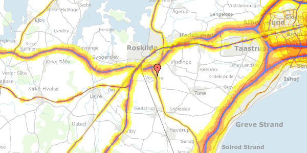 Trafikstøjkort på Samsøvej 5, 4000 Roskilde