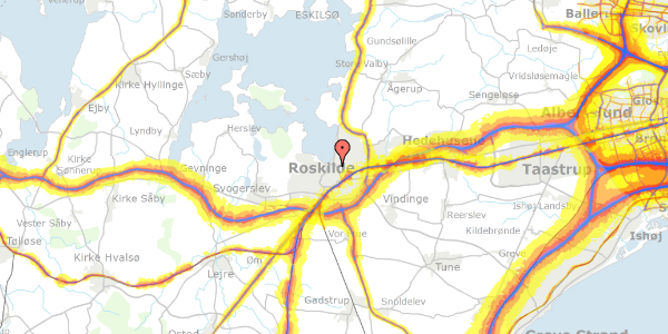 Trafikstøjkort på Sankt Agnes Vej 2, st. 26, 4000 Roskilde