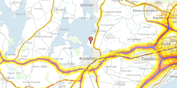 Trafikstøjkort på Sivholmvej 14, 4000 Roskilde