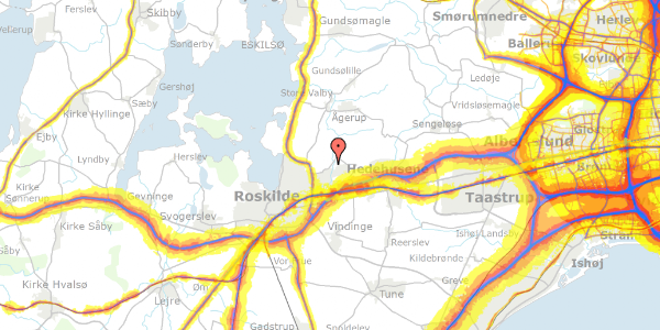 Trafikstøjkort på Slæggerupvej 95, 4000 Roskilde