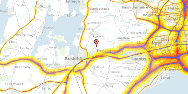 Trafikstøjkort på Slæggerupvej 115, 4000 Roskilde