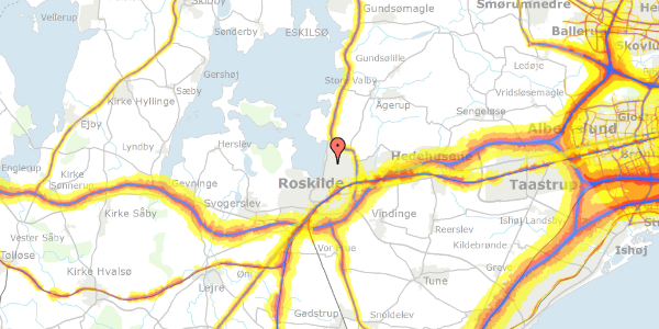 Trafikstøjkort på Himmelev Sognevej 22, 4000 Roskilde