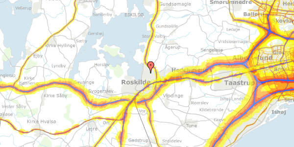 Trafikstøjkort på Himmelev Sognevej 55, 4000 Roskilde