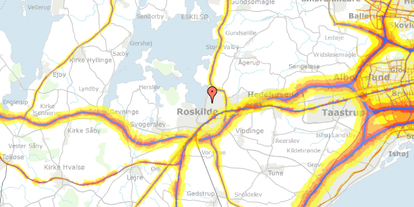 Trafikstøjkort på Strandparken 25, 4000 Roskilde