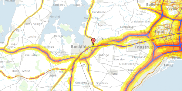 Trafikstøjkort på Svanevej 29, 4000 Roskilde