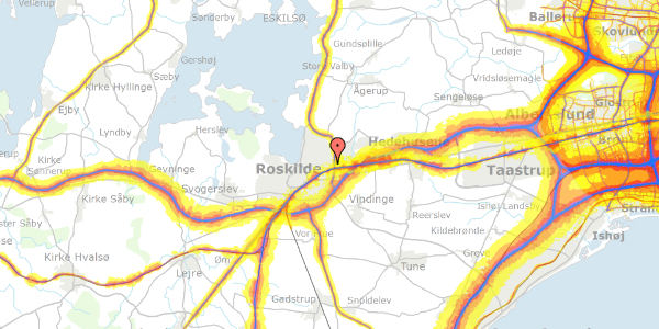 Trafikstøjkort på Svanevej 33, 4000 Roskilde