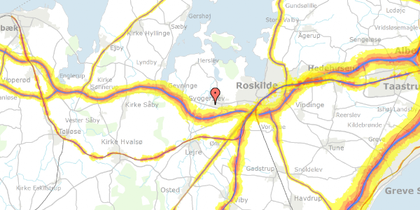 Trafikstøjkort på Svogerslev Hovedgade 8, 4000 Roskilde