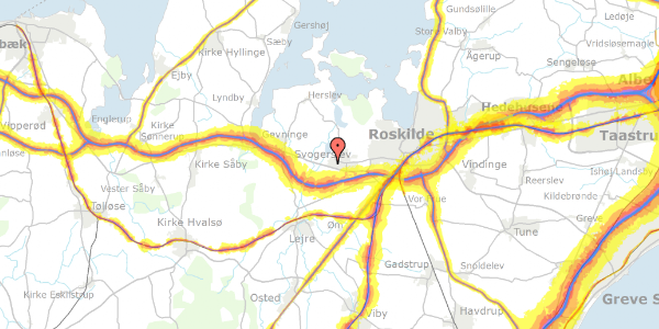 Trafikstøjkort på Svogerslev Hovedgade 20, 4000 Roskilde