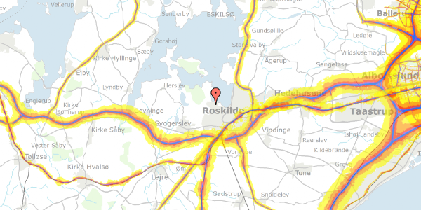 Trafikstøjkort på Søndre Alle 7, 1. 102, 4000 Roskilde