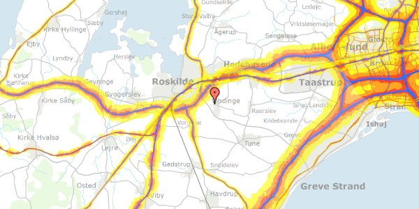 Trafikstøjkort på Tingvej 49A, 4000 Roskilde