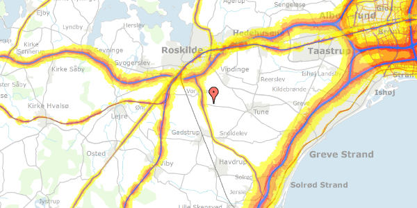 Trafikstøjkort på Tjærebyvej 61C, 4000 Roskilde