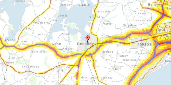 Trafikstøjkort på Toftebakken 6, 4000 Roskilde