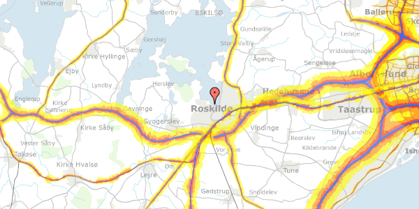 Trafikstøjkort på Toftebakken 11, 4000 Roskilde