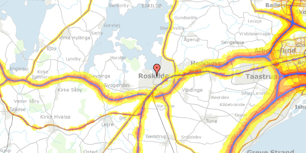 Trafikstøjkort på Toftegade 23, 4000 Roskilde