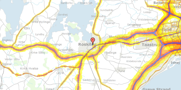 Trafikstøjkort på Trægården 9, st. th, 4000 Roskilde