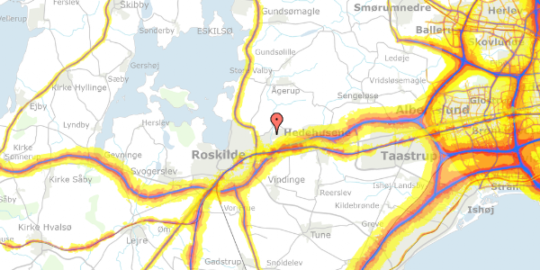 Trafikstøjkort på Tønsbergvej 96, 4000 Roskilde