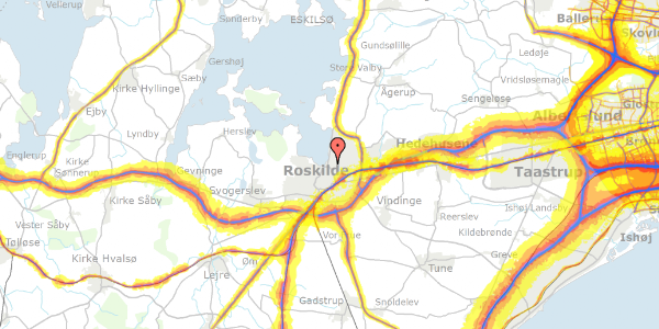 Trafikstøjkort på Valhalvej 17, 4000 Roskilde