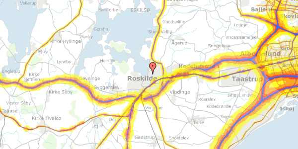 Trafikstøjkort på Valhalvej 41, 4000 Roskilde