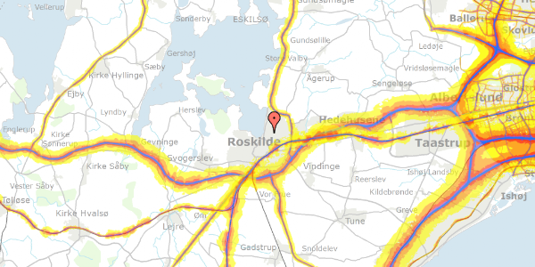 Trafikstøjkort på Valhalvej 61, 4000 Roskilde