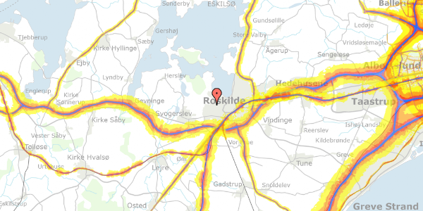 Trafikstøjkort på Valnødvej 31, 4000 Roskilde