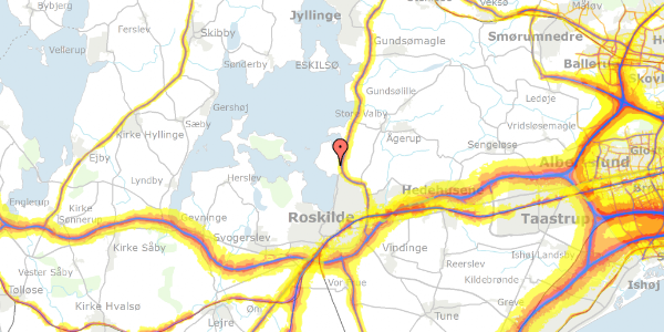 Trafikstøjkort på Veddelev Bygade 21, 4000 Roskilde